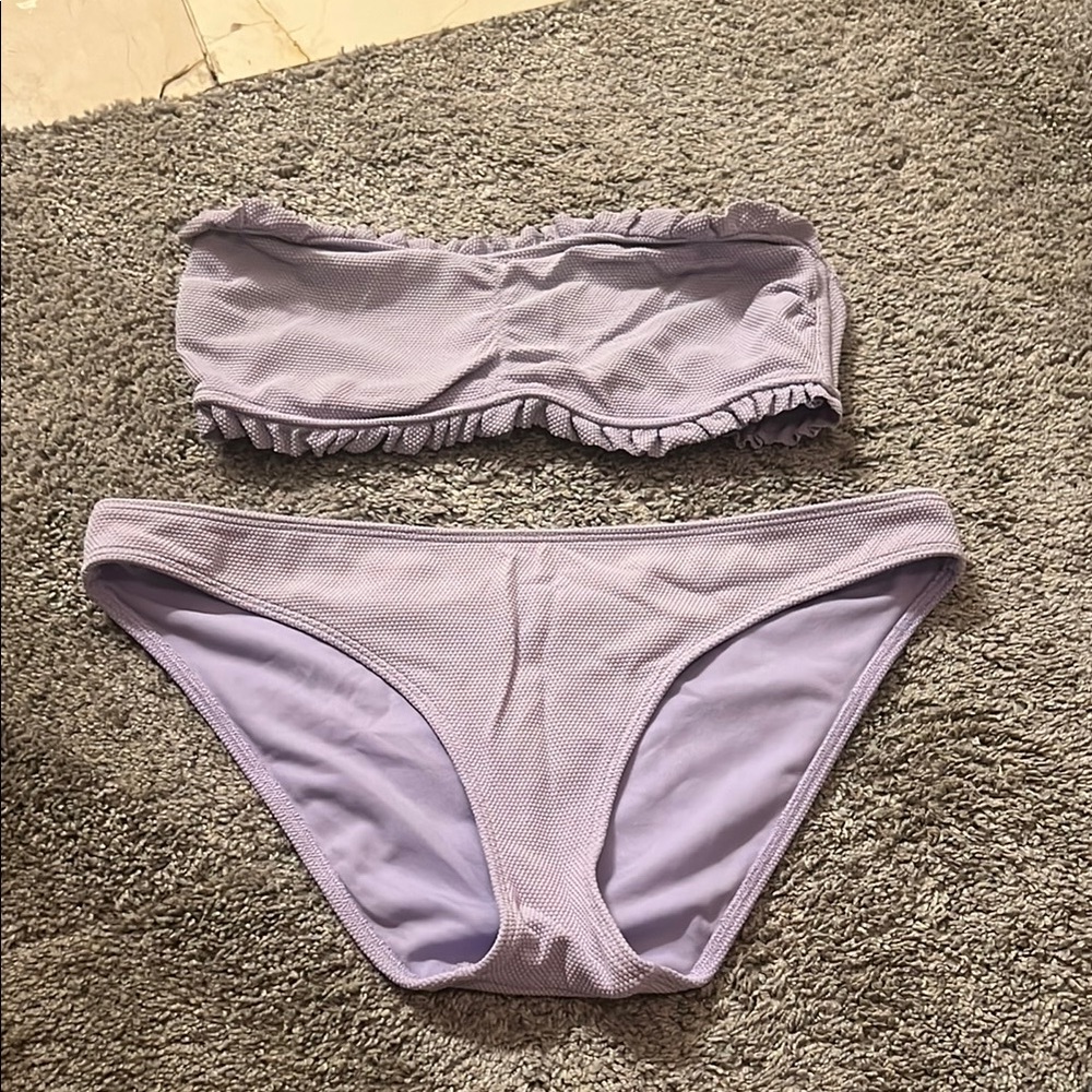 Lavender Ruffle Bikini Set by Hollister